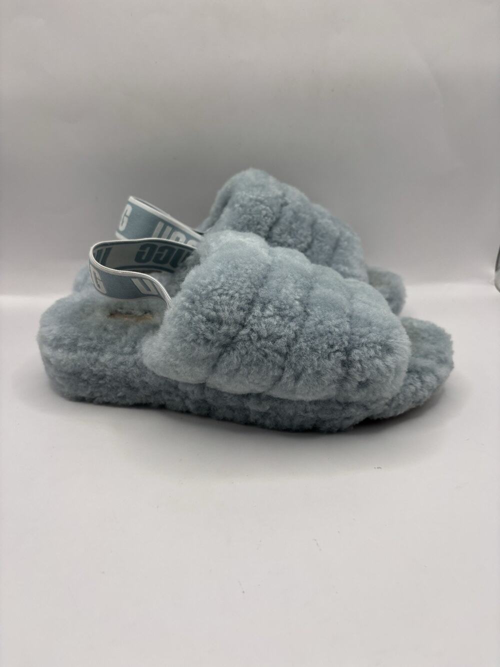 Ugg Fluff Yeah Blue Slide Slippers Women Size 7